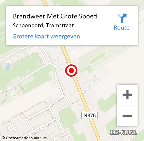 Locatie op kaart van de 112 melding: Brandweer Met Grote Spoed Naar Schoonoord, Tramstraat op 26 juni 2020 13:36