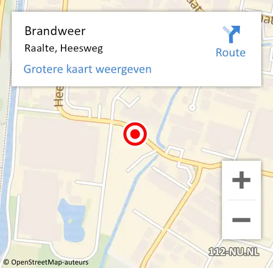 Locatie op kaart van de 112 melding: Brandweer Raalte, Heesweg op 26 juni 2020 14:23