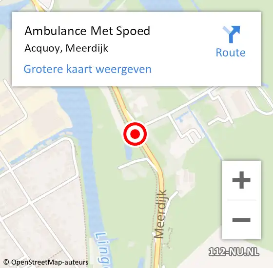 Locatie op kaart van de 112 melding: Ambulance Met Spoed Naar Acquoy, Meerdijk op 26 juni 2020 15:35