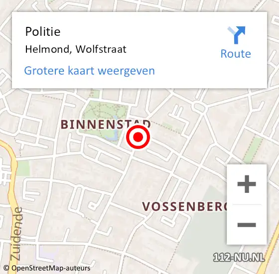 Locatie op kaart van de 112 melding: Politie Helmond, Wolfstraat op 26 juni 2020 15:41