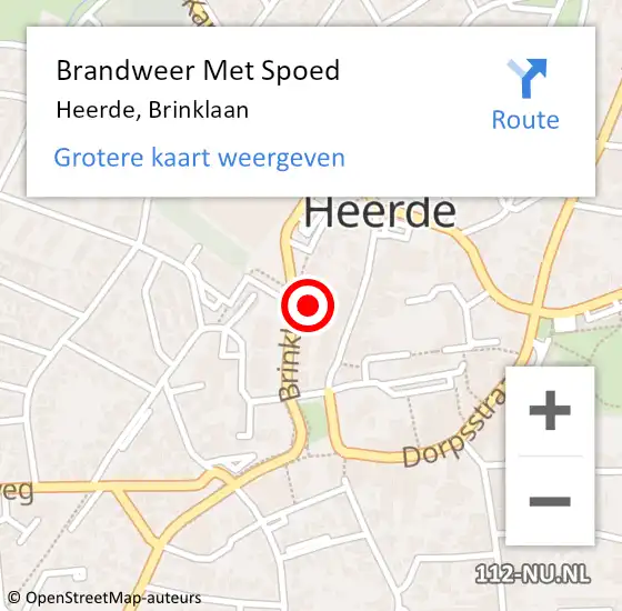 Locatie op kaart van de 112 melding: Brandweer Met Spoed Naar Heerde, Brinklaan op 26 juni 2020 15:47