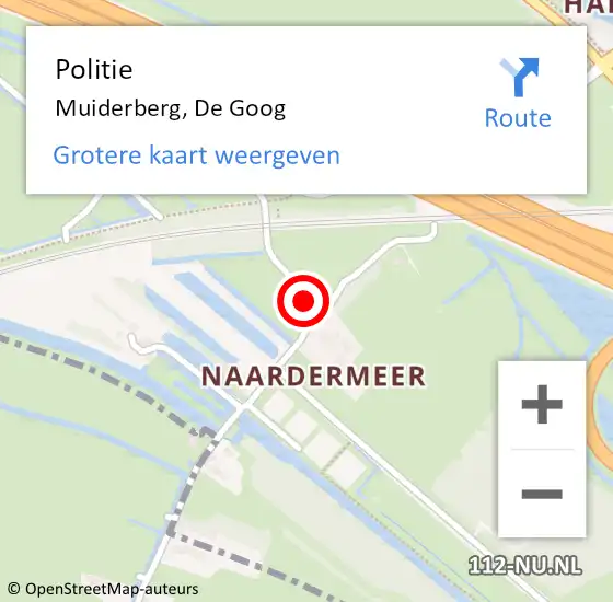 Locatie op kaart van de 112 melding: Politie Muiderberg, De Goog op 26 juni 2020 16:01