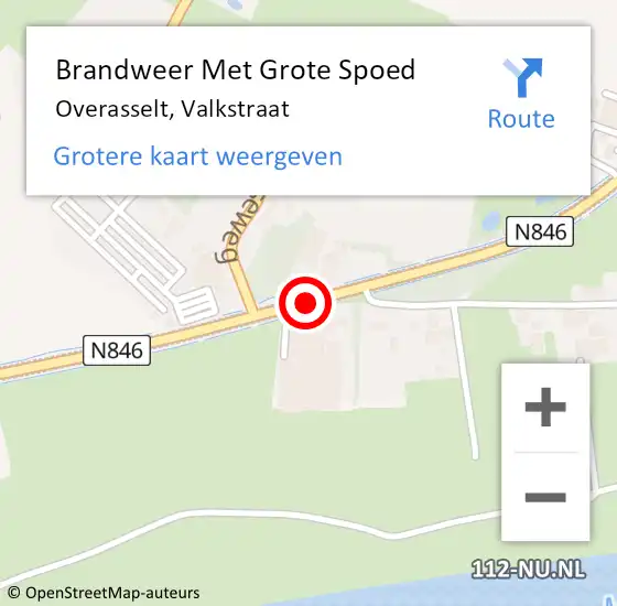 Locatie op kaart van de 112 melding: Brandweer Met Grote Spoed Naar Overasselt, Valkstraat op 26 juni 2020 16:07