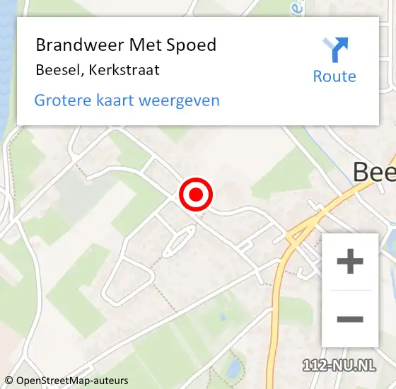 Locatie op kaart van de 112 melding: Brandweer Met Spoed Naar Beesel, Kerkstraat op 26 juni 2020 16:37