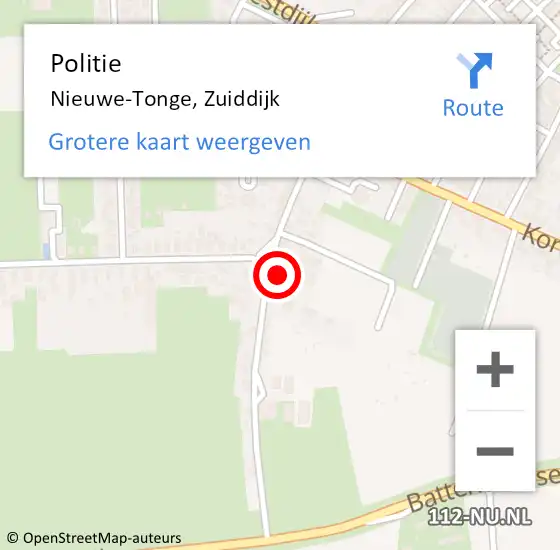 Locatie op kaart van de 112 melding: Politie Nieuwe-Tonge, Zuiddijk op 26 juni 2020 16:44