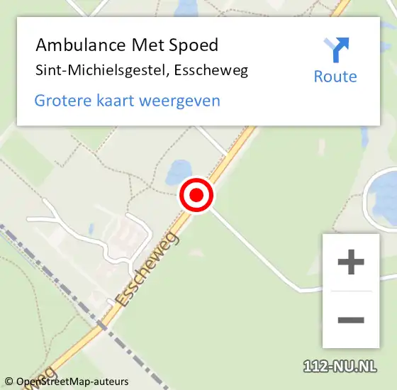 Locatie op kaart van de 112 melding: Ambulance Met Spoed Naar Sint-Michielsgestel, Esscheweg op 26 juni 2020 17:03