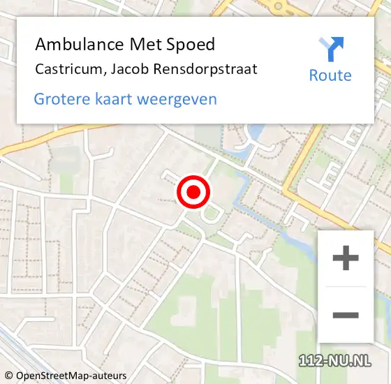 Locatie op kaart van de 112 melding: Ambulance Met Spoed Naar Castricum, Jacob Rensdorpstraat op 26 juni 2020 17:09