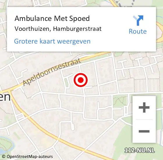 Locatie op kaart van de 112 melding: Ambulance Met Spoed Naar Voorthuizen, Hamburgerstraat op 26 juni 2020 17:53