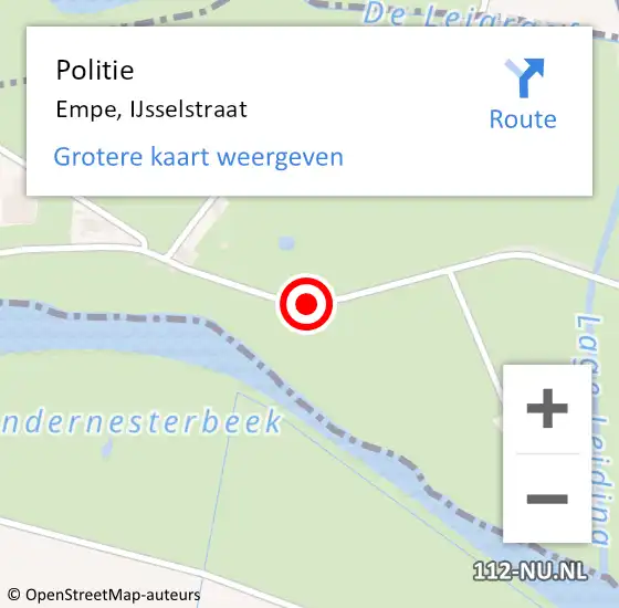 Locatie op kaart van de 112 melding: Politie Empe, IJsselstraat op 26 juni 2020 19:19