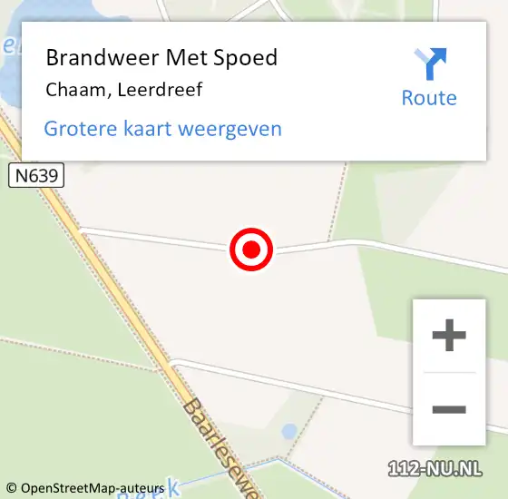 Locatie op kaart van de 112 melding: Brandweer Met Spoed Naar Chaam, Leerdreef op 26 juni 2020 20:44