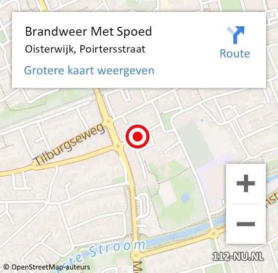 Locatie op kaart van de 112 melding: Brandweer Met Spoed Naar Oisterwijk, Poirtersstraat op 26 juni 2020 20:46