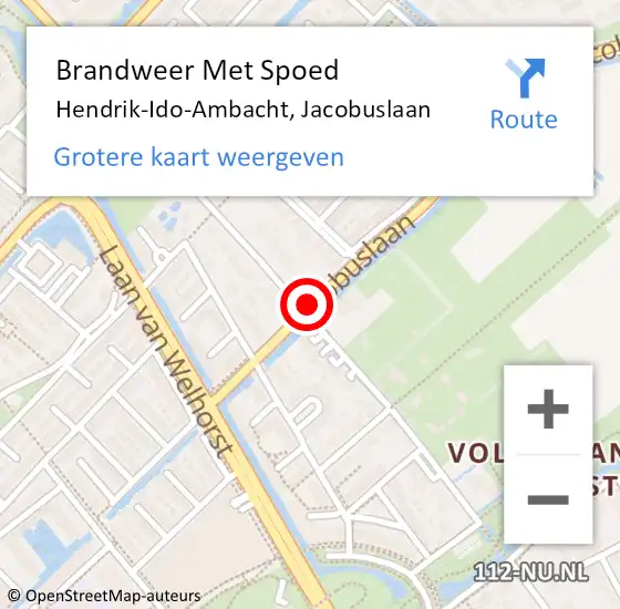 Locatie op kaart van de 112 melding: Brandweer Met Spoed Naar Hendrik-Ido-Ambacht, Jacobuslaan op 26 juni 2020 21:30