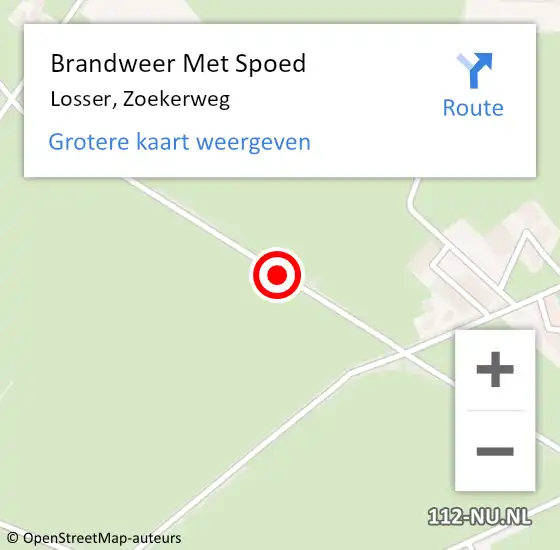 Locatie op kaart van de 112 melding: Brandweer Met Spoed Naar Losser, Zoekerweg op 26 juni 2020 21:47