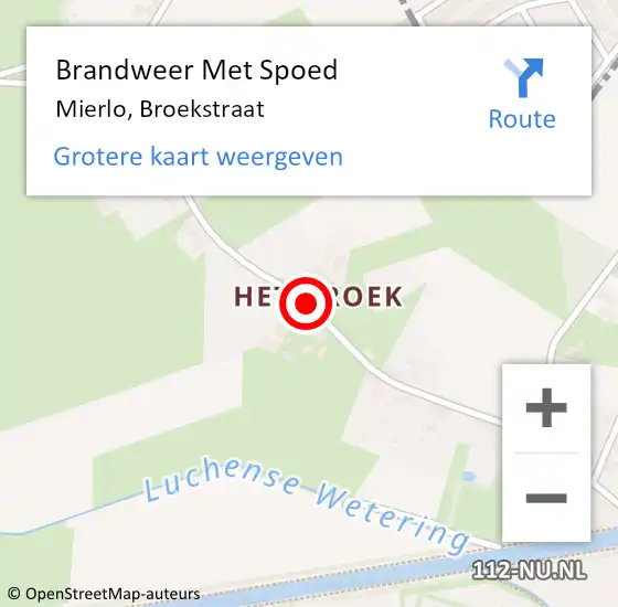 Locatie op kaart van de 112 melding: Brandweer Met Spoed Naar Mierlo, Broekstraat op 26 juni 2020 21:54