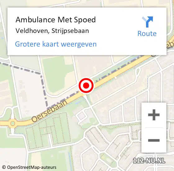 Locatie op kaart van de 112 melding: Ambulance Met Spoed Naar Veldhoven, Strijpsebaan op 26 juni 2020 23:03