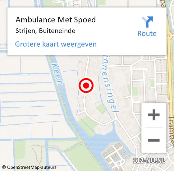 Locatie op kaart van de 112 melding: Ambulance Met Spoed Naar Strijen, Buiteneinde op 26 juni 2020 23:31