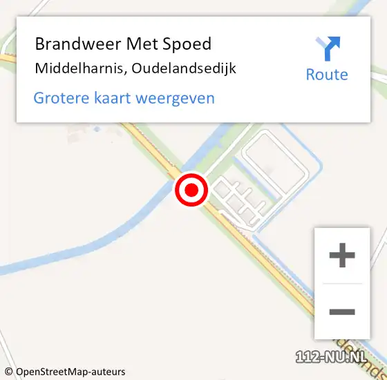 Locatie op kaart van de 112 melding: Brandweer Met Spoed Naar Middelharnis, Oudelandsedijk op 27 juni 2020 05:17