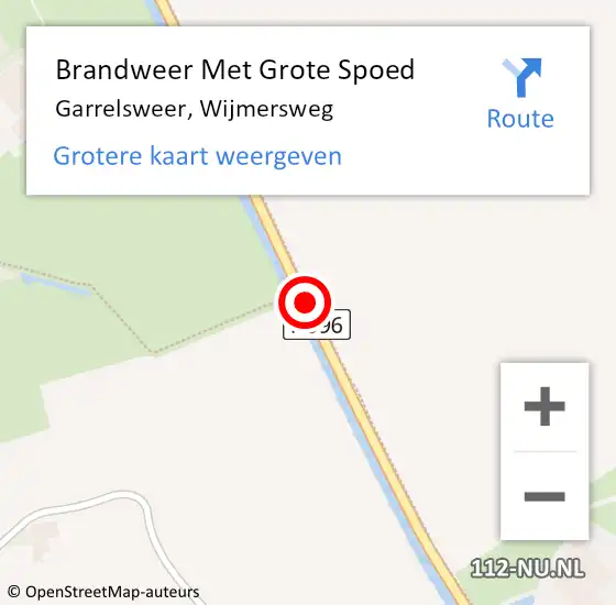 Locatie op kaart van de 112 melding: Brandweer Met Grote Spoed Naar Garrelsweer, Wijmersweg op 27 juni 2020 08:09