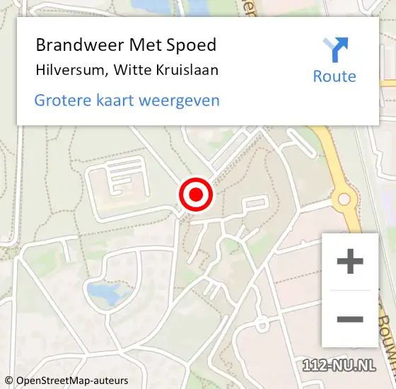 Locatie op kaart van de 112 melding: Brandweer Met Spoed Naar Hilversum, Witte Kruislaan op 27 juni 2020 08:17