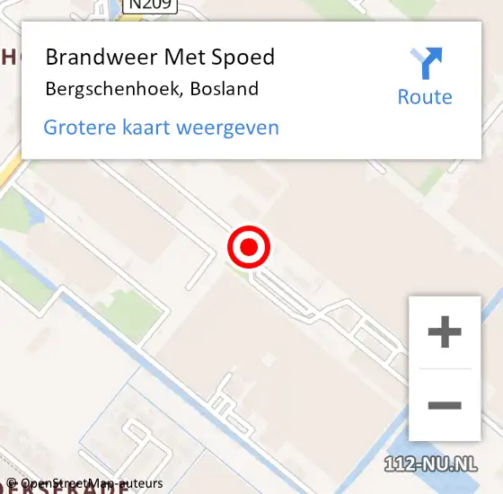 Locatie op kaart van de 112 melding: Brandweer Met Spoed Naar Bergschenhoek, Bosland op 27 juni 2020 10:46