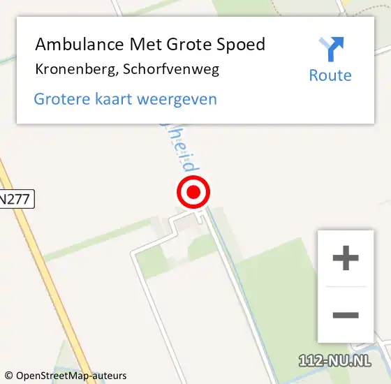 Locatie op kaart van de 112 melding: Ambulance Met Grote Spoed Naar Kronenberg, Schorfvenweg op 27 juni 2020 11:48