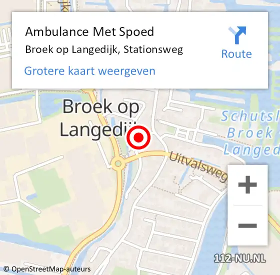 Locatie op kaart van de 112 melding: Ambulance Met Spoed Naar Broek op Langedijk, Stationsweg op 10 mei 2014 23:12