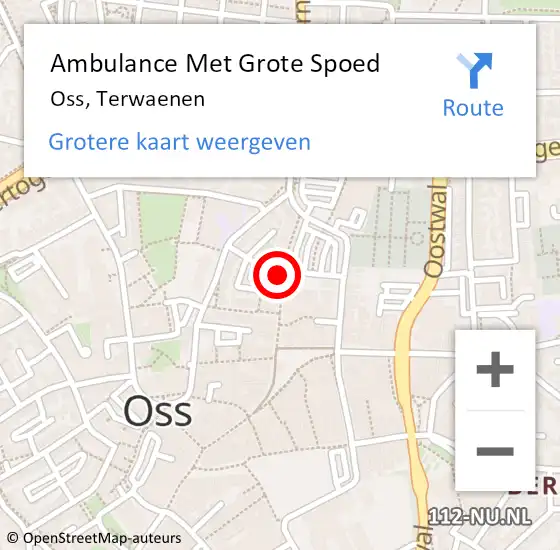 Locatie op kaart van de 112 melding: Ambulance Met Grote Spoed Naar Oss, Terwaenen op 27 juni 2020 14:32