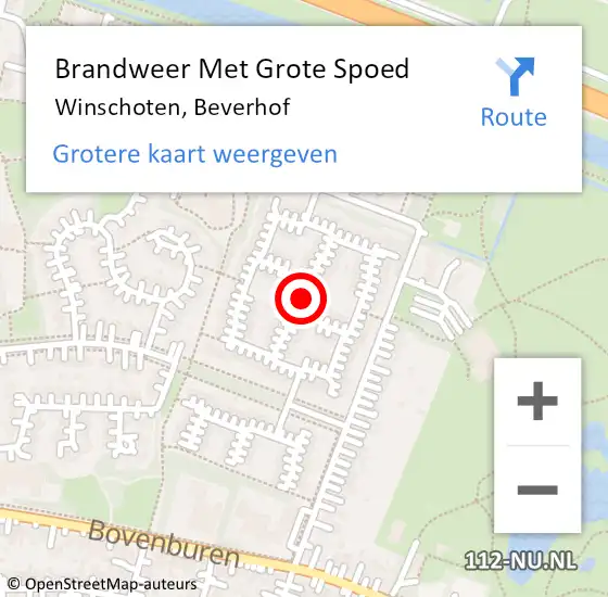 Locatie op kaart van de 112 melding: Brandweer Met Grote Spoed Naar Winschoten, Beverhof op 27 juni 2020 15:26