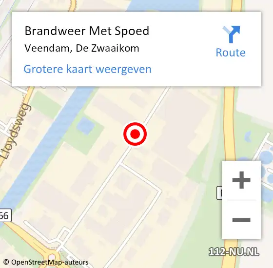 Locatie op kaart van de 112 melding: Brandweer Met Spoed Naar Veendam, De Zwaaikom op 27 juni 2020 15:36