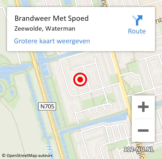 Locatie op kaart van de 112 melding: Brandweer Met Spoed Naar Zeewolde, Waterman op 27 juni 2020 15:37