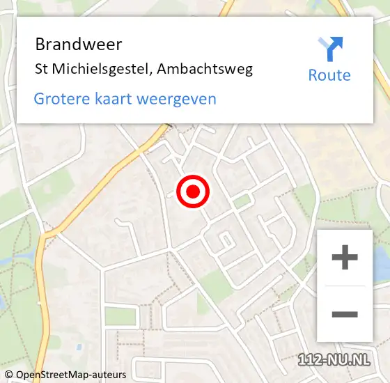 Locatie op kaart van de 112 melding: Brandweer St Michielsgestel, Ambachtsweg op 10 mei 2014 23:32