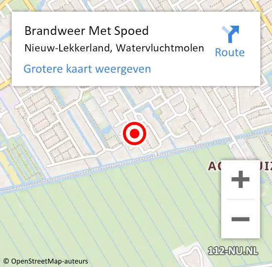 Locatie op kaart van de 112 melding: Brandweer Met Spoed Naar Nieuw-Lekkerland, Watervluchtmolen op 27 juni 2020 16:28