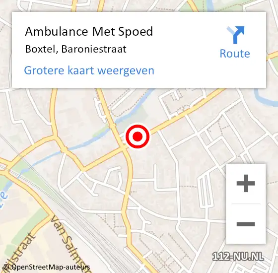 Locatie op kaart van de 112 melding: Ambulance Met Spoed Naar Boxtel, Baroniestraat op 27 juni 2020 18:07