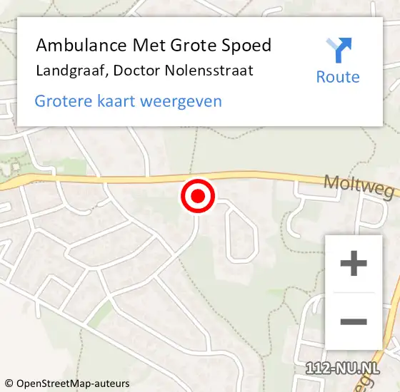 Locatie op kaart van de 112 melding: Ambulance Met Grote Spoed Naar Landgraaf, Doctor Nolensstraat op 10 mei 2014 23:49