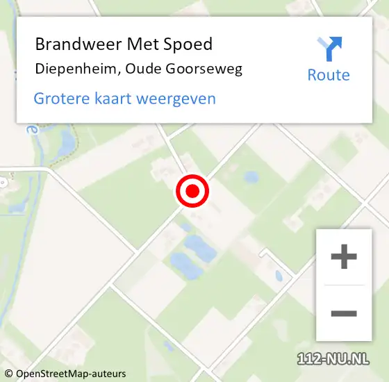 Locatie op kaart van de 112 melding: Brandweer Met Spoed Naar Diepenheim, Oude Goorseweg op 27 juni 2020 18:34