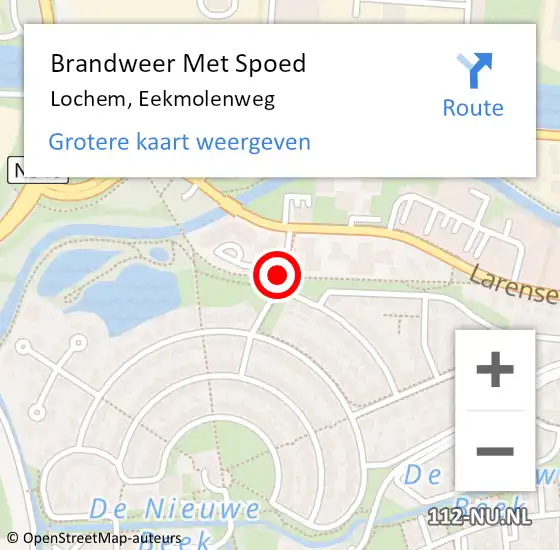 Locatie op kaart van de 112 melding: Brandweer Met Spoed Naar Lochem, Eekmolenweg op 27 juni 2020 18:50