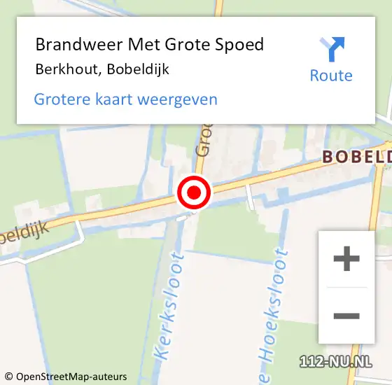 Locatie op kaart van de 112 melding: Brandweer Met Grote Spoed Naar Berkhout, Bobeldijk op 27 juni 2020 19:29