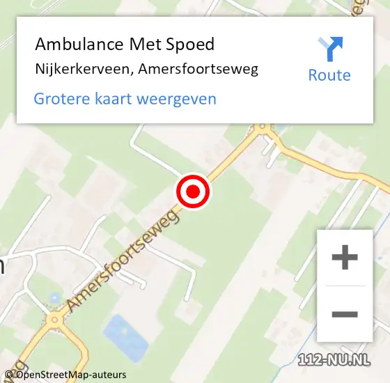 Locatie op kaart van de 112 melding: Ambulance Met Spoed Naar Nijkerkerveen, Amersfoortseweg op 27 juni 2020 20:40