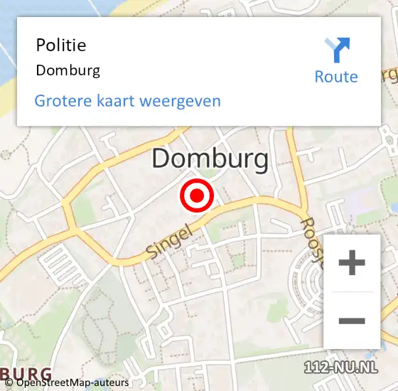 Locatie op kaart van de 112 melding: Politie Domburg op 27 juni 2020 21:10