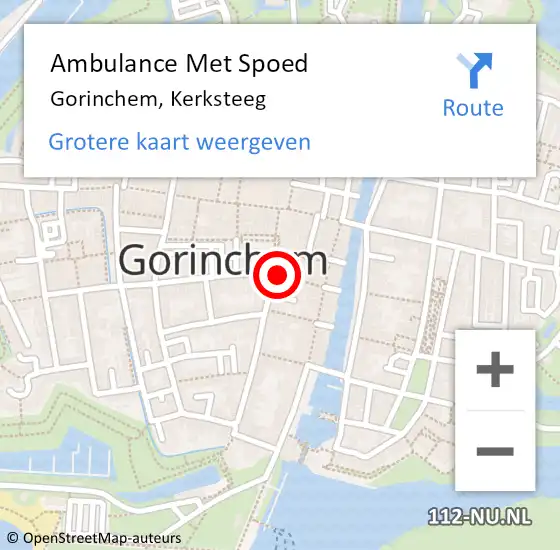 Locatie op kaart van de 112 melding: Ambulance Met Spoed Naar Gorinchem, Kerksteeg op 28 juni 2020 03:43