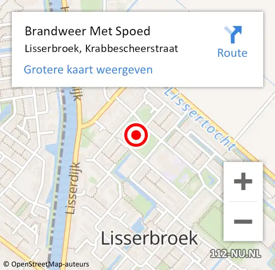 Locatie op kaart van de 112 melding: Brandweer Met Spoed Naar Lisserbroek, Krabbescheerstraat op 28 juni 2020 06:10