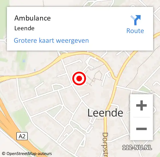 Locatie op kaart van de 112 melding: Ambulance Leende op 28 juni 2020 08:01