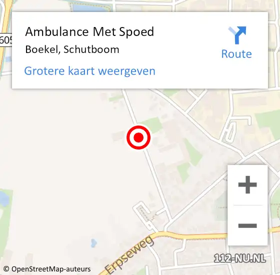 Locatie op kaart van de 112 melding: Ambulance Met Spoed Naar Boekel, Schutboom op 28 juni 2020 09:19