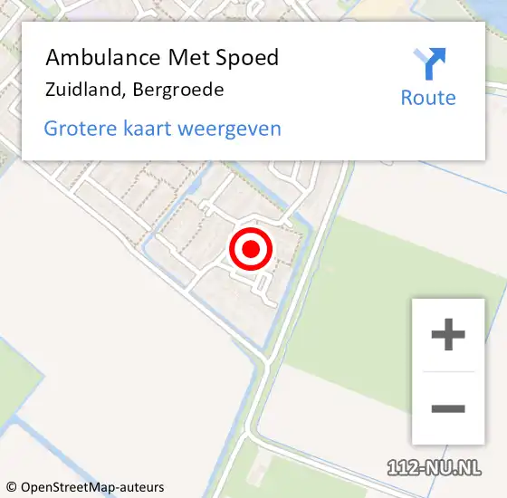 Locatie op kaart van de 112 melding: Ambulance Met Spoed Naar Zuidland, Bergroede op 28 juni 2020 09:48