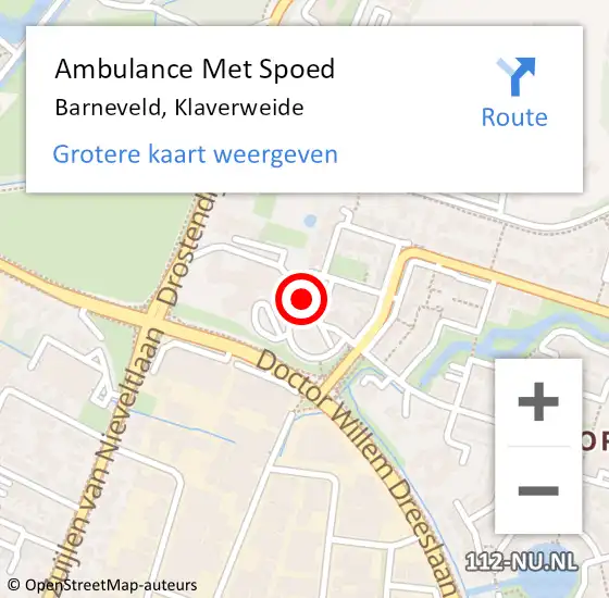 Locatie op kaart van de 112 melding: Ambulance Met Spoed Naar Barneveld, Klaverweide op 28 juni 2020 10:28