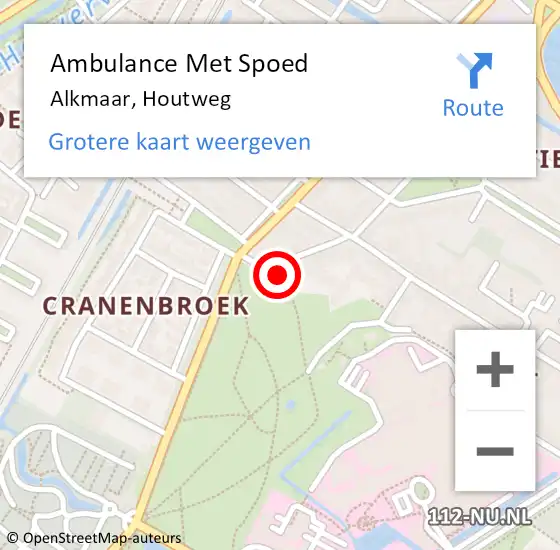 Locatie op kaart van de 112 melding: Ambulance Met Spoed Naar Alkmaar, Houtweg op 28 juni 2020 11:08