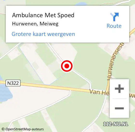 Locatie op kaart van de 112 melding: Ambulance Met Spoed Naar Hurwenen, Meiweg op 28 juni 2020 11:18