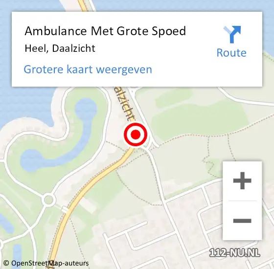 Locatie op kaart van de 112 melding: Ambulance Met Grote Spoed Naar Heel, Daalzicht op 28 juni 2020 12:00
