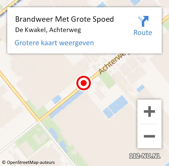 Locatie op kaart van de 112 melding: Brandweer Met Grote Spoed Naar De Kwakel, Achterweg op 28 juni 2020 12:09