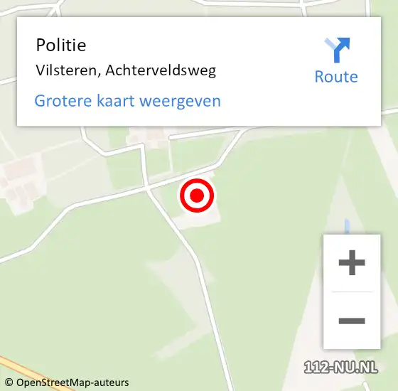 Locatie op kaart van de 112 melding: Politie Vilsteren, Achterveldsweg op 28 juni 2020 13:55